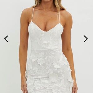 Selfie Leslie Butterfly Feelings Embellished Mini Dress White